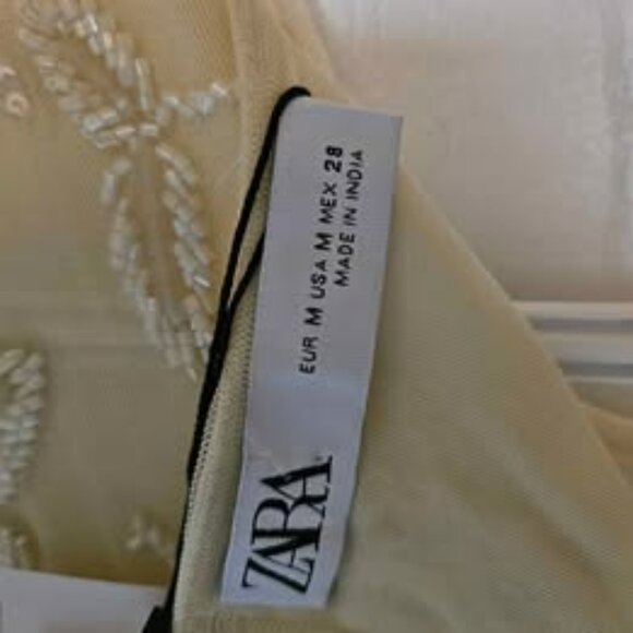 ZARA LIMITED EDITION Embellished Mesh Midi Shift Dress NWOT - $60 FIRM PRICE - Picture 7 of 8